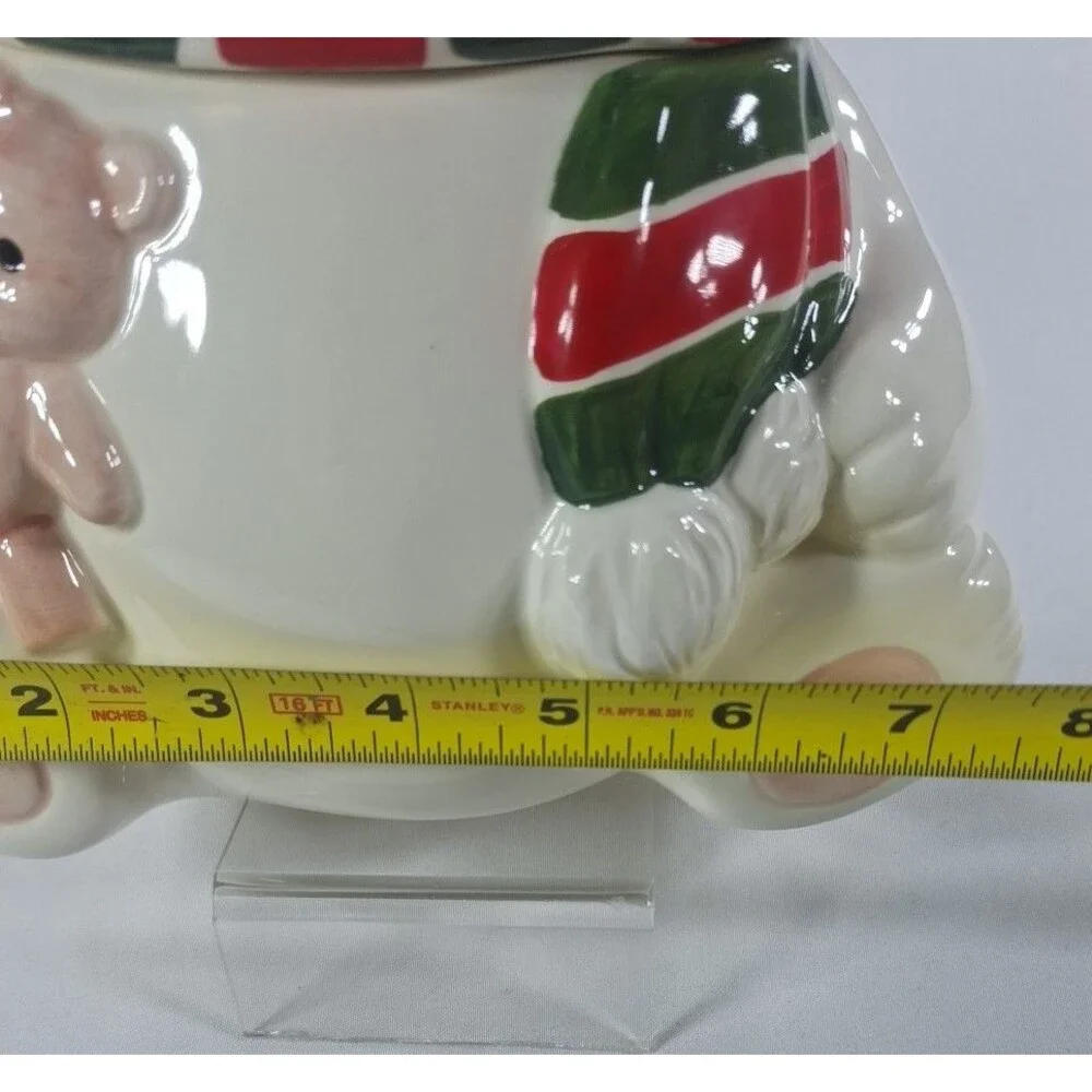 Vintage 1991 Homco Polar Bear Cookie Jar Christmas Ceramic Canister Teddy Bear